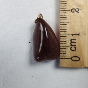 Brown Goldstone Teardrop Pendant Necklace for Women